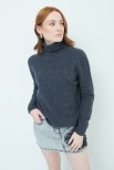 MAGLIA OVER COLLO ALTO MISTO CASHMERE GRIGIO ANTRACITE