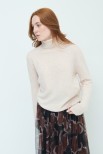 MAGLIA OVER COLLO ALTO MISTO CASHMERE BEIGE