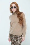 MAGLIA OVER COLLO ALTO MISTO CASHMERE CAMMELLO