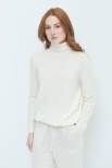 MAGLIA OVER COLLO ALTO MISTO CASHMERE CREMA