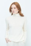 MAGLIA OVER COLLO ALTO MISTO CASHMERE CREMA