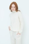 MAGLIA OVER COLLO ALTO MISTO CASHMERE CREMA