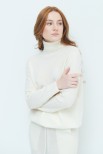 MAGLIA OVER COLLO ALTO MISTO CASHMERE CREMA