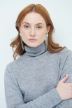 MAGLIA OVER COLLO ALTO MISTO CASHMERE GRIGIO