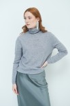 MAGLIA OVER COLLO ALTO MISTO CASHMERE GRIGIO