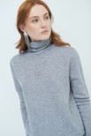 MAGLIA OVER COLLO ALTO MISTO CASHMERE GRIGIO