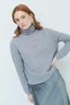 MAGLIA OVER COLLO ALTO MISTO CASHMERE GRIGIO