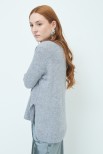 MAXI MAGLIA MISTO CASHMERE GRIGIO