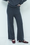 PANTALONE AMPIO CON TASCHE MISTO CASHMERE GRIGIO ANTRACITE