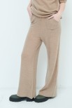 PANTALONE AMPIO CON TASCHE MISTO CASHMERE CAMMELLO