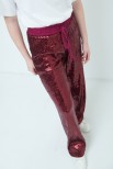 PANTALONE PAILLETTES CON ELASTICO BORDEAUX