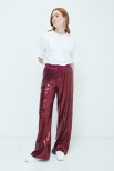 PANTALONE PAILLETTES CON ELASTICO BORDEAUX