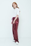 PANTALONE PAILLETTES CON ELASTICO BORDEAUX