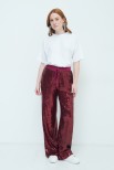 PANTALONE PAILLETTES CON ELASTICO BORDEAUX