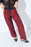 PANTALONE MACULATO CON BANDA NERA ROSSO