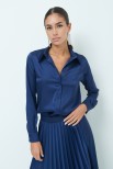 CAMICIA RASO CLASSICA BLU