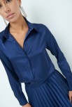 CAMICIA RASO CLASSICA BLU