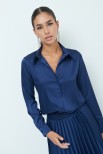 CAMICIA RASO CLASSICA BLU