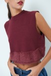 GILET CON PELLICCIA BORDEAUX