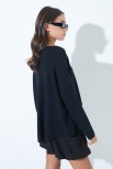 MAGLIA COLLO BARCHETTA STONDATA NERO