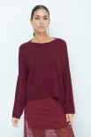 MAGLIA COLLO BARCHETTA STONDATA BORDEAUX