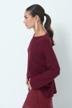 MAGLIA COLLO BARCHETTA STONDATA BORDEAUX