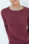 MAGLIA PARICOLLO LUREX BORDEAUX