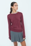 MAGLIA PARICOLLO LUREX BORDEAUX