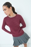 MAGLIA PARICOLLO LUREX BORDEAUX