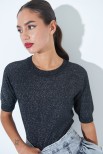 MAGLIA MEZZA MANICA LUREX NERO