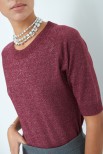 MAGLIA MEZZA MANICA LUREX BORDEAUX