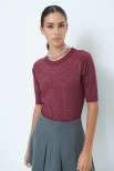 MAGLIA MEZZA MANICA LUREX BORDEAUX