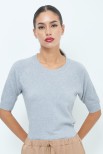 MAGLIA MEZZA MANICA LUREX GRIGIO