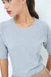 MAGLIA MEZZA MANICA LUREX GRIGIO