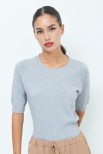 MAGLIA MEZZA MANICA LUREX GRIGIO