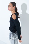 MAGLIA CUT OUT SPALLE NERO