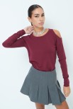 MAGLIA CUT OUT SPALLE BORDEAUX