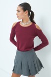 MAGLIA CUT OUT SPALLE BORDEAUX