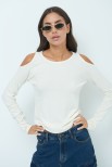 MAGLIA CUT OUT SPALLE BURRO