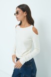 MAGLIA CUT OUT SPALLE BURRO