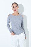 MAGLIA CUT OUT SPALLE GRIGIO