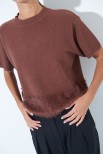 MAGLIA MEZZA MANICA PELLICCIA COFFEE