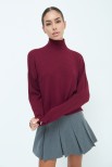 MAGLIA OVER MEZZO COLLO BORDEAUX