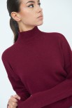 MAGLIA OVER MEZZO COLLO BORDEAUX