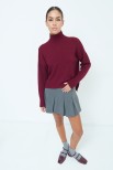 MAGLIA OVER MEZZO COLLO BORDEAUX