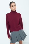 MAGLIA OVER MEZZO COLLO BORDEAUX