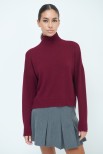 MAGLIA OVER MEZZO COLLO BORDEAUX