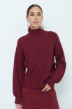 MAGLIA MEZZO COLLO BORDEAUX