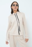 MAGLIA OVERSIZE CAPPUCCIO LUREX BEIGE