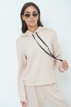 MAGLIA OVERSIZE CAPPUCCIO LUREX BEIGE